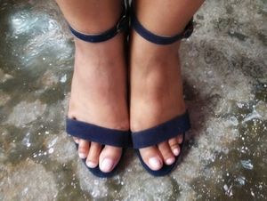 Blue Block Heel Sandal