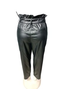 Stylish Black Faux Leather Pants Size 30-32