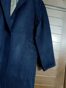 Women Elegant Navy Blue Overcoat