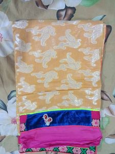 Yellow Pink Saree
