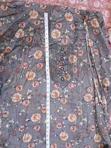 Floral Grey Kurta Set