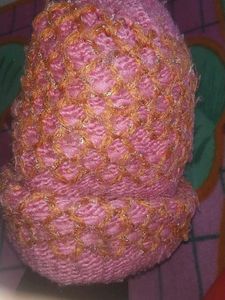 Cute Pink Knitted Beanie with Flowers