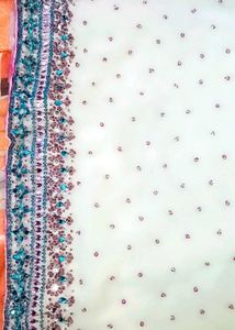 Embroidered White Top ( Lehga Choli)