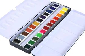 Brustro Watercolor Paint Set - 24 Half Pans