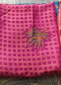 Pink Floral Saree