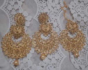 Gold Tone Indian Jewelry Set