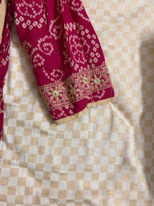 Bandhani Print - Side Knot Style Kurta