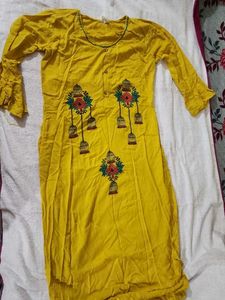 Yellow Embroidered Kurta Set