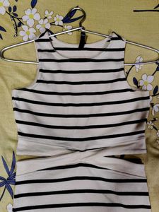 Striped Cutout Crop Top