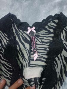Zebra Print Lingerie Set