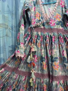 Floral Print Anarkali Dress