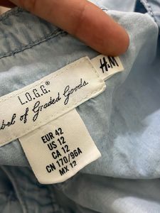 H&amp;M Light Blue Denim Top