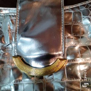 silver stylish shoulder bag