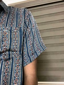 Patterned Short Sleeve Button-Down
