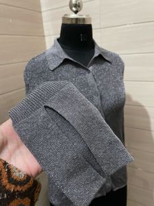 Partywear Sparkly glitter Ribbed Shirt