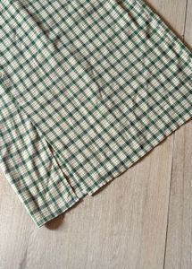 Olive Check Skirt