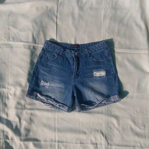 Distressed Denim Shorts