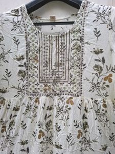 Floral Embroidered Ruffle Dress XL Size
