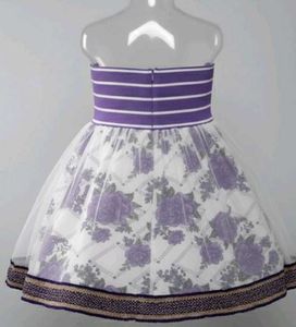 Purple Floral Net Frock(special for occasions)