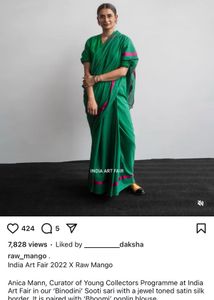 Raw Mango Designer Green Saree