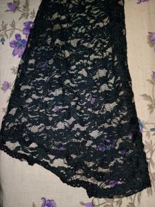 Black Gothic Lace Sleeve Top