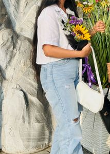 Stylish White Button-Up Shirt