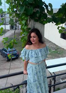 Floral Off-Shoulder Crop Top And Slit Skirt