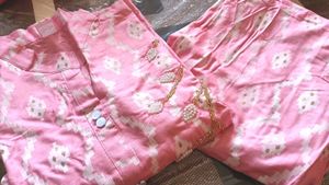 Pink Printed Kurti Set