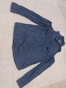 AJIO Cold-Shoulder Denim Shirt Top 💙