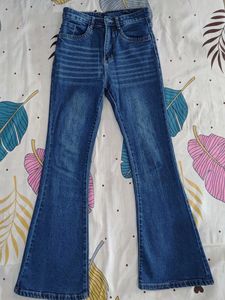 Flared Denim Jeans Blue