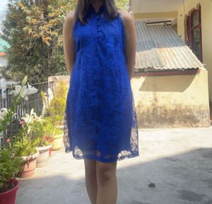 Cobalt Blue Lace Mini Dress