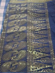 Blue & Gold Paisley Sari