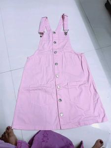 max Pink Denim Button-Down Dress