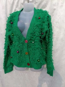 Oversized Christmas Tree Cardigan 💚