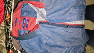 Blue Patterned Casual Shirt