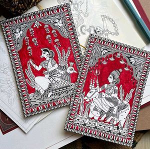 Indian Folk Art - Red And Black Theme