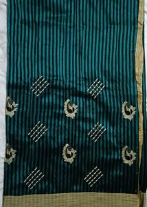Striped Green Saree