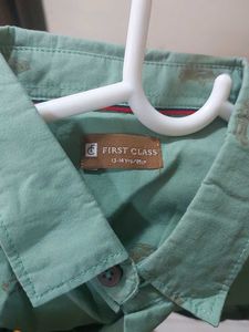 Men&#39;s Light Green Car Print Shirt