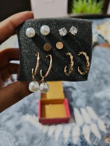 5 Pair Of Western Gold Plated Earrings