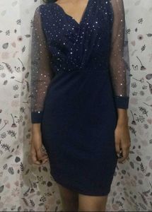 Navy Blue Sequin Dress