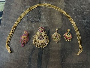 Gold Plated Chain With 4 Pendants