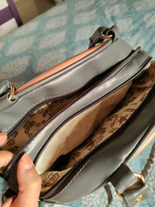 Peach And Grey Satchel Bag (Women)