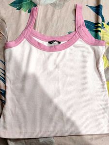 Cute Pink Trim Tank Top