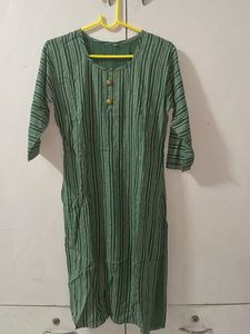 Green Striped Kurti