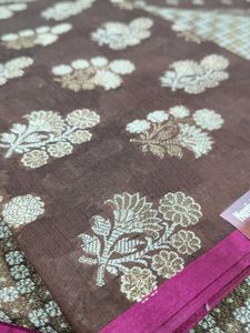 3 Pc Brown Silk Suit Set