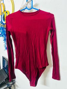 Burgundy Long Sleeve Bodysuit
