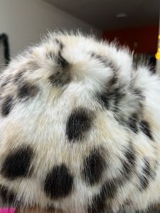 Animal Print Faux Fur fluffy hat
