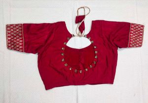 Price Drop Red Silk Saree With Blouse