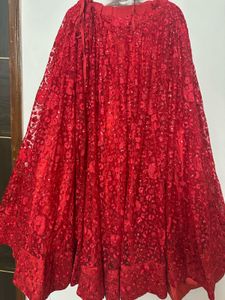 Embroidered red lehnga