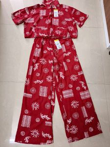 Red Printed Co-ord Set